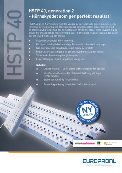 HSTP 40 Gen 2 - Hörnskyddet som ger perfekt resultat!